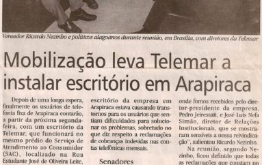 Mobilização leva Telemar a instalar escritório em Arapiraca