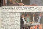 Ricardo Nezinho recebe prêmio em Arapiraca