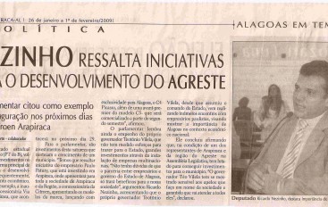 Nezinho ressalta iniciativas para o desenvolvimento do Agreste