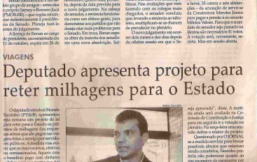 Deputado apresenta projeo para reter milhagens para o Estado