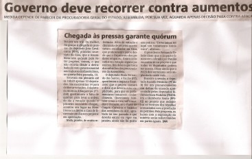 Governo deve recorrer contra aumento