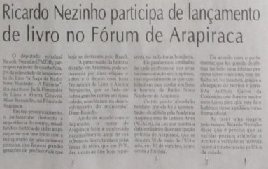 Ricardo Nezinho participa de lançamento de livro no Fórum de Arapiraca