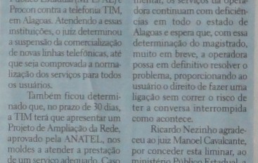 Nezinho elogia decisão da Justiça sobre TIM