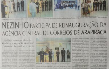 Nezinho participa de reinauguração da agência central de Correios de Arapiraca