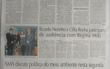 Ricardo Nezinho e Célia Rocha participam de audiência com Regina Miki