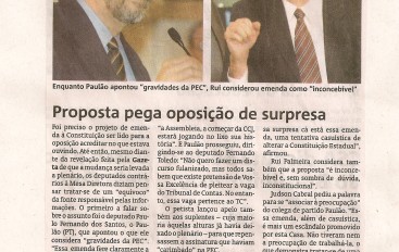 Proposta pega oposição de surpresa