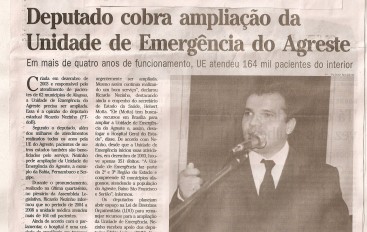 Deputado cobra ampliação da Unidade de Emergência do Agreste