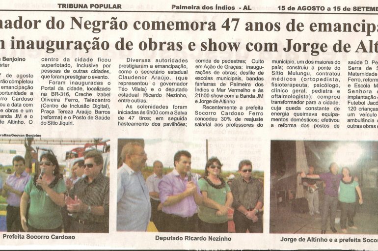 Minador do Negrão comemora 47 anos de Emancipação