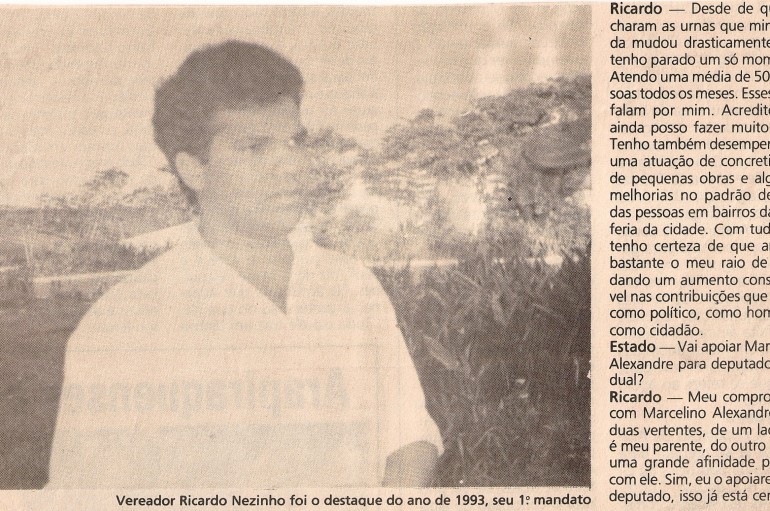 Vereador Ricardo Nezinho foi o destaque no ano de 1993