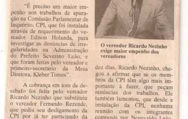 Ricardo Nezinho quer empenho na CPI de Leão
