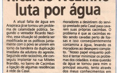 Ricardo Nezinho luta por água