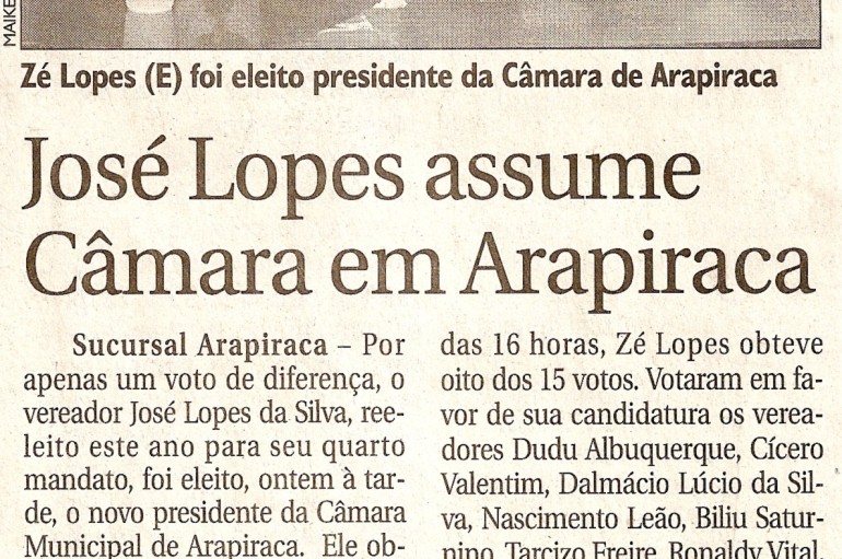 José Lopes assume Câmara de Arapiraca