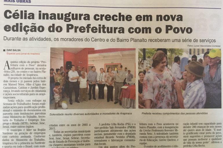 Célia inaugura creche em nova edição do prefeitura com o povo