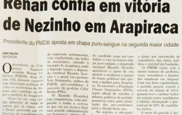 Renan confia em vitória de Nezinho em Arapiraca