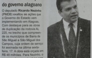 Nezinho exalta ações do governo alagoano