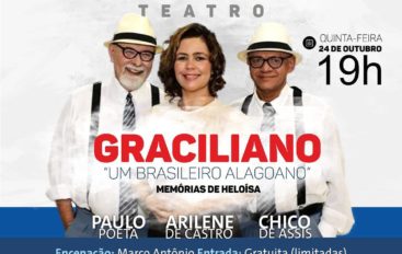 Hoje em Arapiraca: espetáculo sobre Graciliano Ramos tem entrada 0800 e ator global