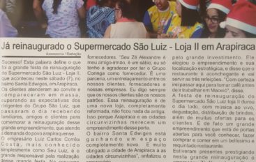 Já reinaugurado o Supermercado São Luiz – Loja II em Arapiraca