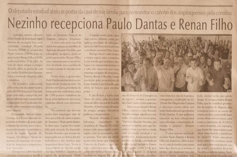 Nezinho recepciona Paulo Dantas e Renan Filho